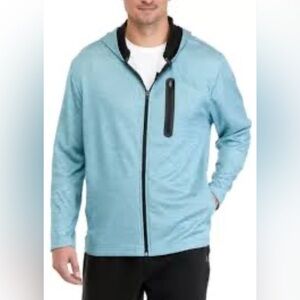 Zelos Mens Tropic Blue Tech Fleece Lined Hooded Active Jacket NEW Size Medium